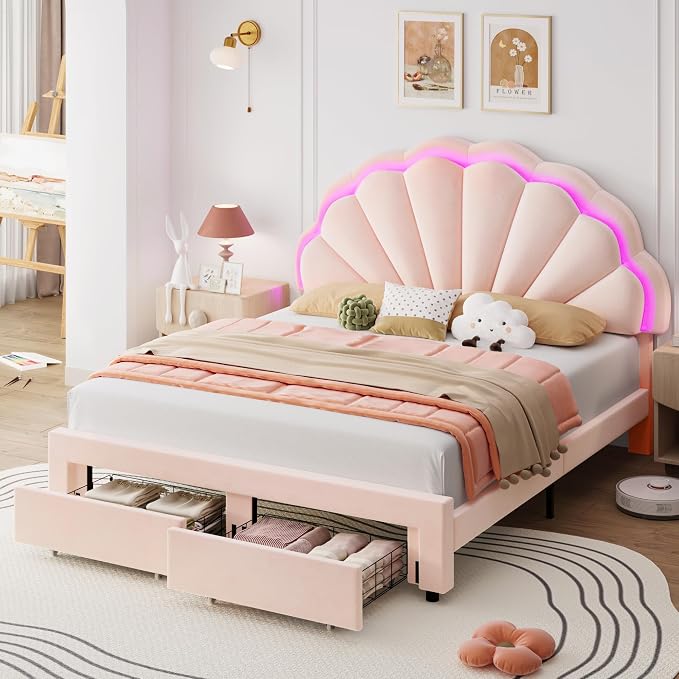 HIFIT Full Size Upholstered Smart LED Bed Frame - Image 3