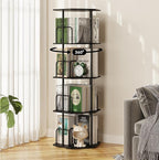 SUNMORY 4 Tier Rotating Bookshelf Tower, Revolving 360 ° Spinning Bookcase by SUNMORY