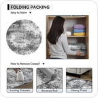 Washable 5 FT Round Rug Grey Circle Area Rugs - Image 8