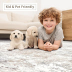 Beige Grey 10x14 Washable Area Rugs - Image 6