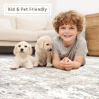 Beige Grey Washable Rugs 8x10 Area Rugs - Image 6
