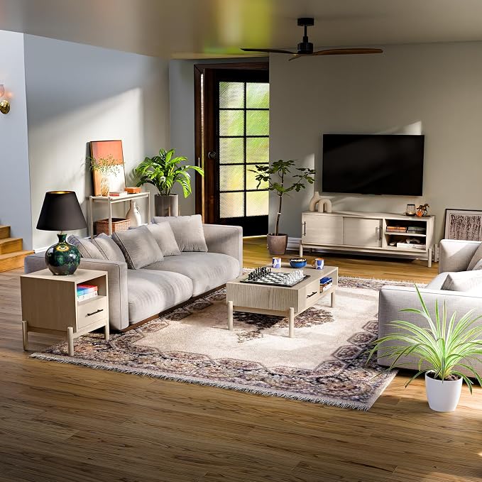 Bme Coffee Table for Living Room, Lyra Solid Wood Rectangle, Mid Century Modern - Image 6