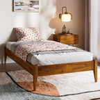 Bme Dinkee Twin Bed Frames without Headboard, Acacia Wood 15 Inch Platform Bed - Image 6