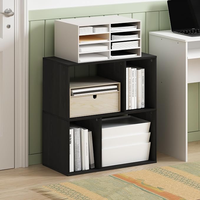 Furinno DALY Book Shelf, 4-Cube Bookshelf, Cube Storage Organizer Bookcase - Image 2