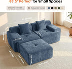 83.5" Boneless Loveseat with Ottoman, Cloud Comfy Couches - Image 7