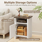 JUMMICO Farmhouse Nightstand, Modern Bedside Table - Image 4