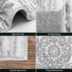 HEBE Hallway Runner Rug 2'x8', Washable Non Slip Kitchen Rug Runner | Soft Boho - Image 3
