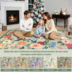 PLHXFR Area Rug 10x14 Living Room: Floral Washable Boho Soft Carpet Green | - Image 9
