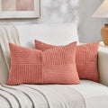Fancy Homi 2 Packs Coral Lumbar Decorative Throw Pillow Covers 12x20 Inch by Fancy+Homi