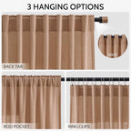 Peach Linen Curtains 90 Inch Long 2 Panels - Image 2