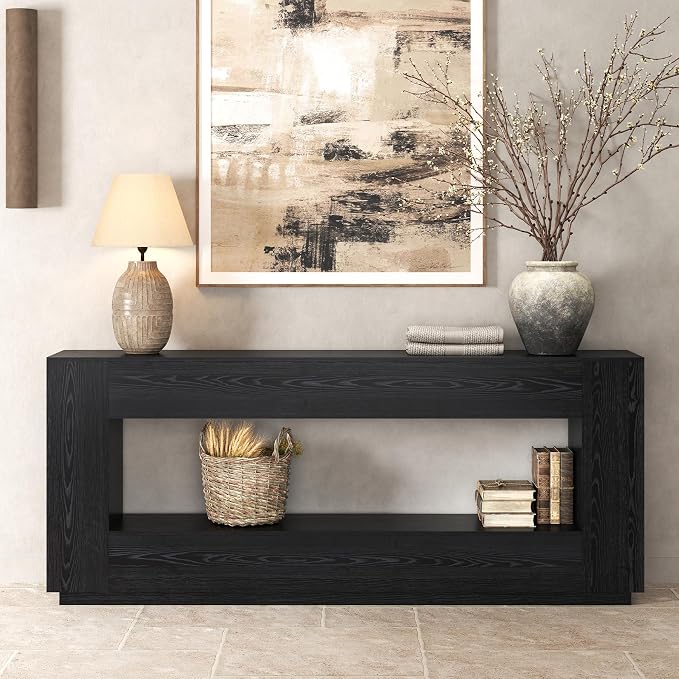 Epecoya 78 Inch Extra Long Console Table, 2-Tier Wood Entryway Table by YourCozyUpgradeAwaits