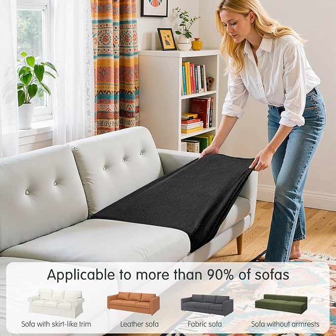 Hokway Stretch Couch Cushion Covers, 3 Piece Individual Sofa Cushion - Image 4