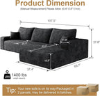 108" Sectional Couches for Living Room Cloud Couch Sofa - Image 2