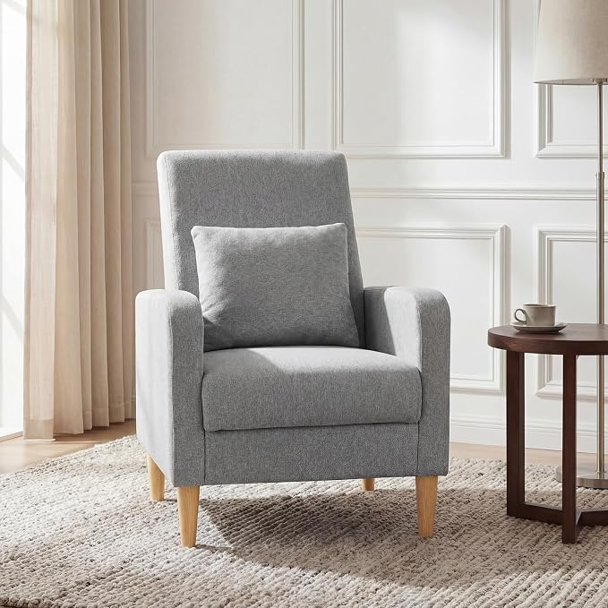 COLAMY Mid-Century Modern Upholstered Accent Chair - Image 8