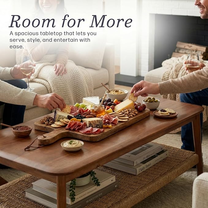 Alaterre Furniture Calais 48 Inch Rectangular Solid Wood Coffee Table - Image 5