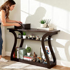 SUPER DEAL Narrow Console Table, 3 Tier Entryway Table, Wood Sofa Table - Image 2