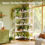 Huuger 5 Tier Bookshelf, L Shaped Corner Bookshelf - Image 3