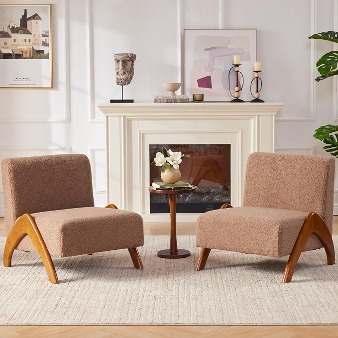 Oversized Accent Chair, upholstered armless mid Century Modern Living Room Chair - Image 5