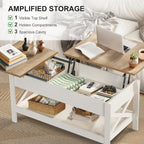 Lift Top Coffee Table with Storage, Small Coffee Table with Hidden Compartment - Image 4