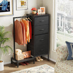 HIGDBFE Dresser with Hanging Rack, 4 Drawers Small Closet - Image 7
