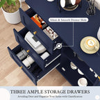 HLR Accent Cabinet with 3 Drawers and Door, Wooden Storage Cabinet with Shelves - Image 4