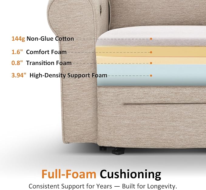 MCombo 64.6" Wall Hugger Power Loveseat Recliner Sofa - Image 10