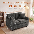 Loveseat Sofa Cloud Sofa Couch 50'', Modern Loveseats 2 Seat Couch 27" Deep Seat - Image 2