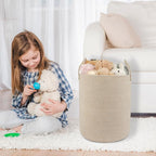XUANGUO Cotton Rope Laundry Basket Hamper - Image 5