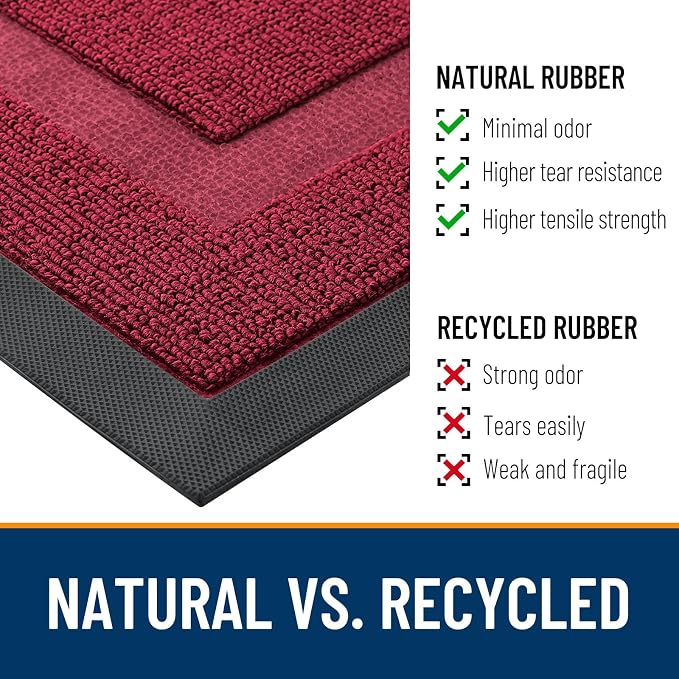 OLANLY Front Door Mat Outside 71x23, All-Season Heavy-Duty Rubber Doormat | - Image 3
