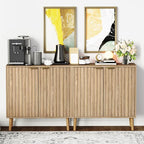 Vrullu Fluted Storage Cabinet, Free Standing Buffet, Wood Sideboard, Dining Room - Image 6