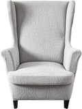 KRFOONN Stretch Wing Chair Slipcovers Jacquard 2 Piece Wingback Chair Covers by KRFOONN