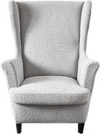 KRFOONN Stretch Wing Chair Slipcovers Jacquard 2 Piece Wingback Chair Covers by KRFOONN