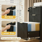 3 Drawers Fluted Mobile File Cabinet - Image 3