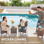Devoko 3 Pieces Patio Furniture Sets Clearance PE Rattan Wicker Chairs - Image 2