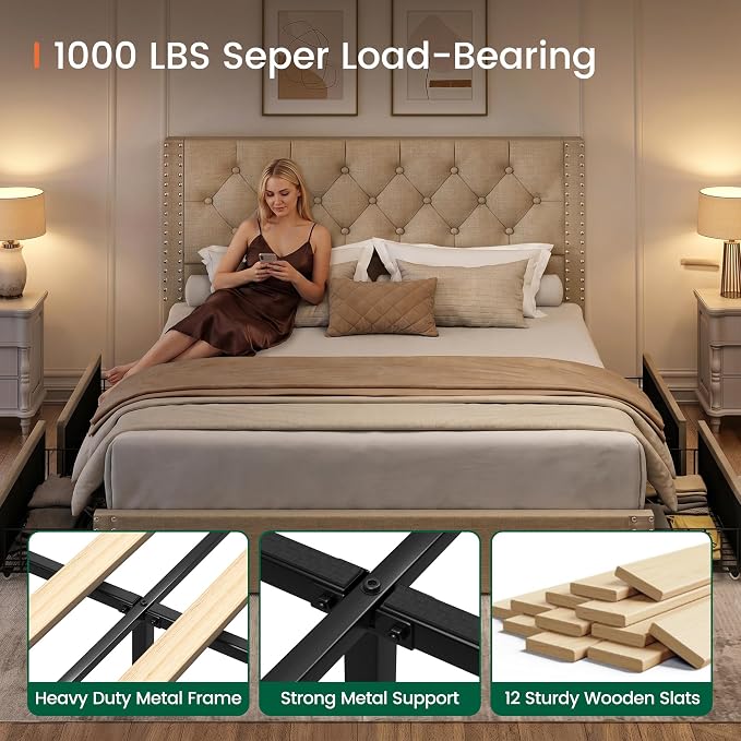 LARMACE Full Size Bed Frame - Image 5