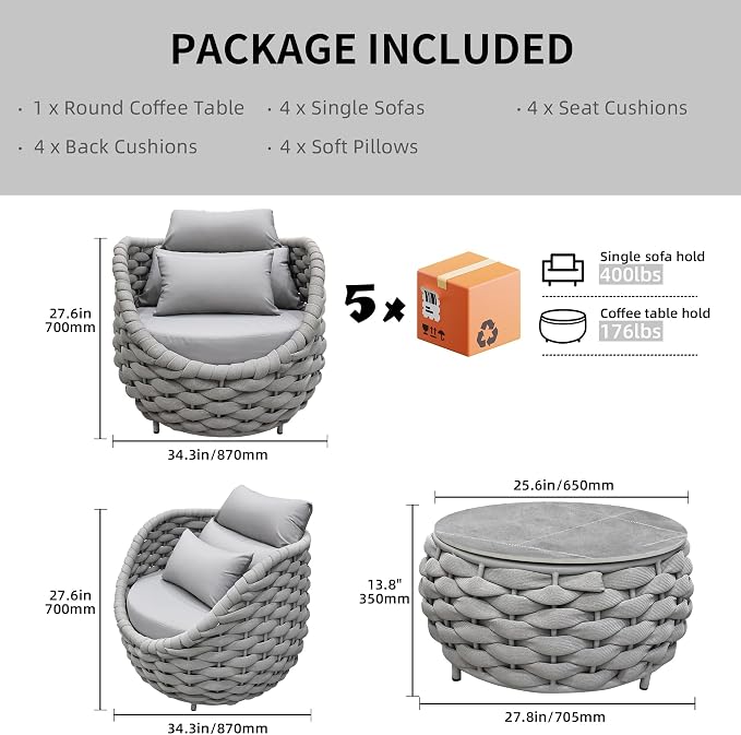 TWT 3 Piece Patio Furniture Set - Image 2