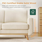 Vesgantti 68" Loveseat Sofa Beige, Comfy Corduroy Couch - Image 3