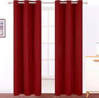 Red Thermal Blackout Curtains/42 x 95 Inch/Set of 2 Panels Room Darkening by Lemomo