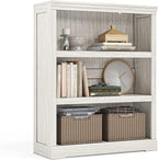 LINSY HOME 3-Tier Bookcase, Small Bookshelf Wood Display Storage Shelves by LINSYHOME