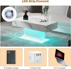 HedoAjim Led Coffee Table for Living Room, Living Room Table Rectangular Center - Image 5
