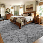 9x12 Extra Large Grey Fluffy Soft Area Rug Non-Slip - Image 4