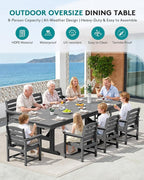 SERWALL 9 Piece Outdoor Dining Set - Image 6