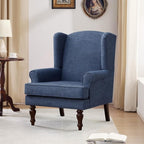 HUIMO Printed Wingback Accent Chair, Linen Upholstered High Back Armchair - Image 3