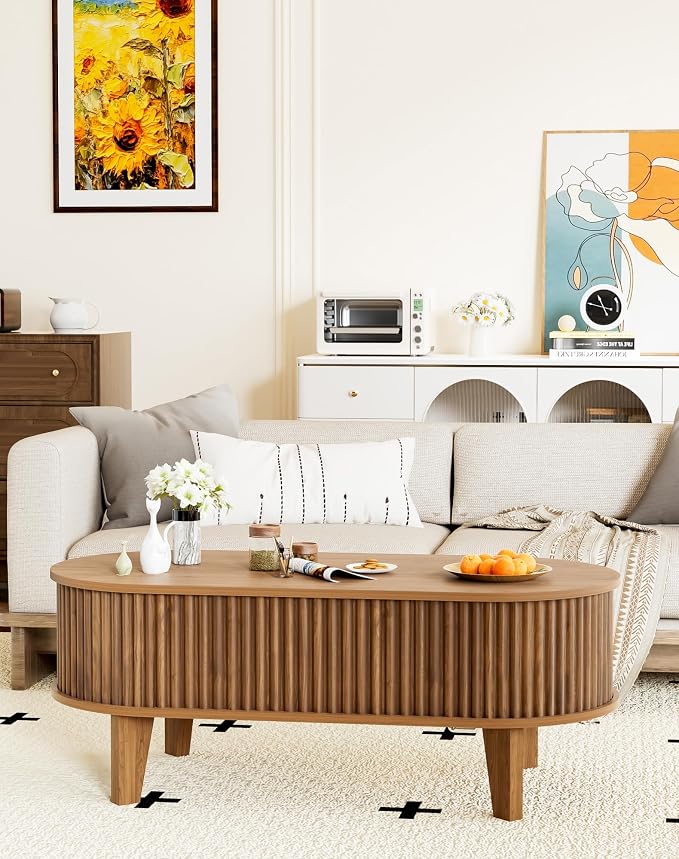 Oval Lift Top Coffee Table - Image 7