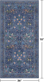 Vintage Dark Blue 3x6 Runner Rugs - Image 2