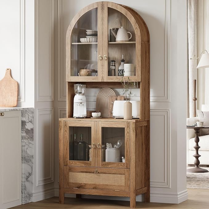 TYBOATLE 75'' Tall Arched Cabinet w/Accessible Storage Area, China Cabinet by TYBOATLE