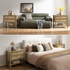 SICOTAS Night Stand with Drawers and Storage Shelf - Image 7