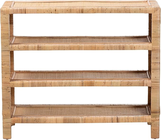 Bali & pari Abelia Natural Rattan 4-Tier Display Shelf - Image 4