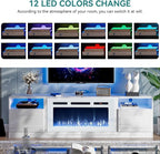 oneinmil 80” TV Stand with 36” Electric Fireplace, Large Modern Media - Image 4