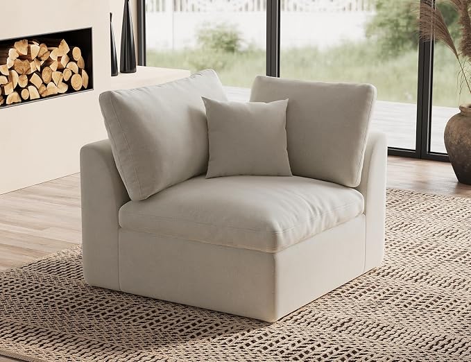 ohllob Corner Seat for Cloud Sectional Couches Living Room, Warm White by Ohllob